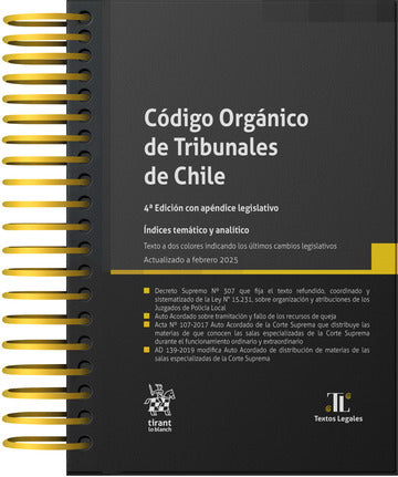 CODIGO ORGANICO DE TRIBUNALES DE CHILE 2025 ANILLADO