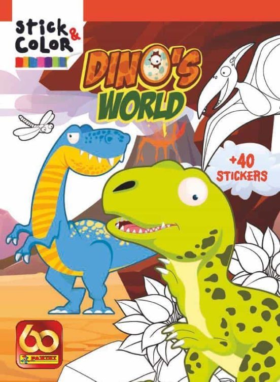 DINOS WORLD 40 STICKERS. STICK&COLOR(PANINI)