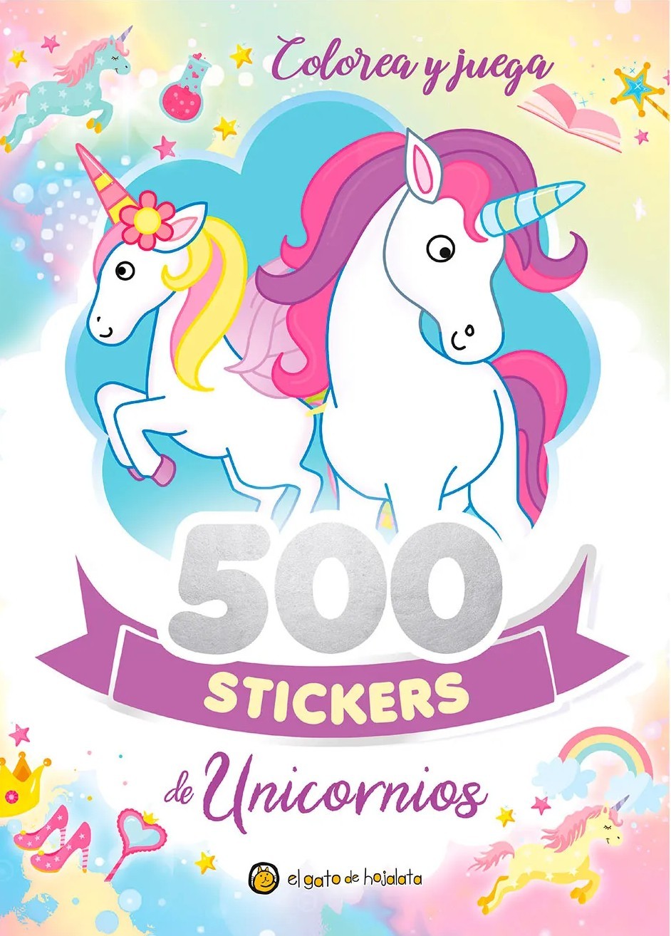 500 STICKERS DE UNICORNIOS - COLOREA Y J