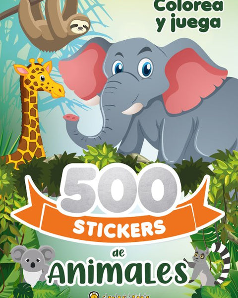 500 STICKERS DE ANIMALES - COLOREA Y JUE