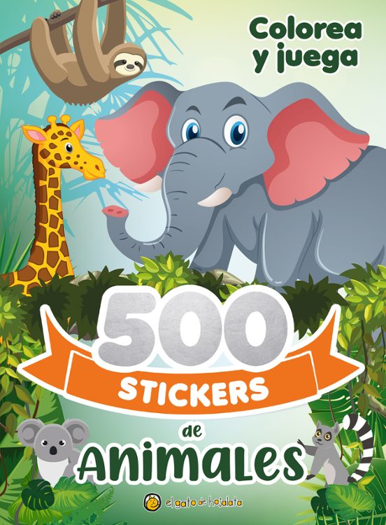 500 STICKERS DE ANIMALES - COLOREA Y JUE