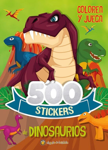 500 STICKERS DE DINOSAURIOS - COLOREA Y