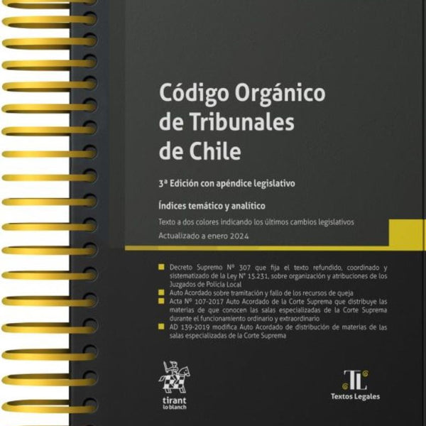 CODIGO ORGANICO DE TRIBUNALES DE CHILE 2024 (ANILLADO)