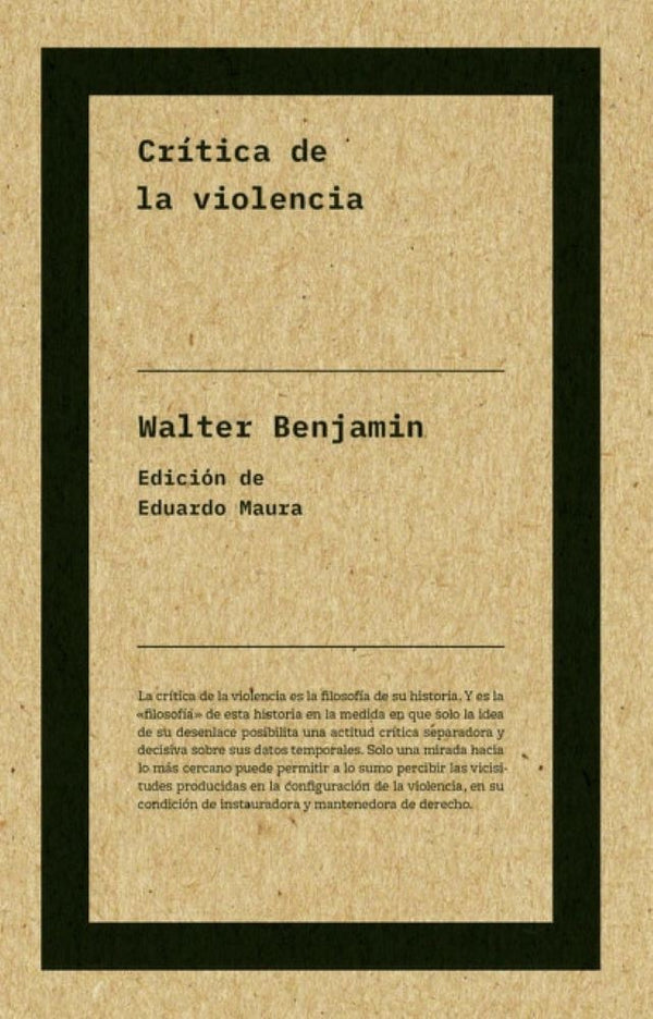 CRITICA DE LA VIOLENCIA