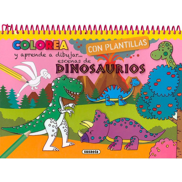 DINOSAURIOS COLOREA CON PLANTILLAS