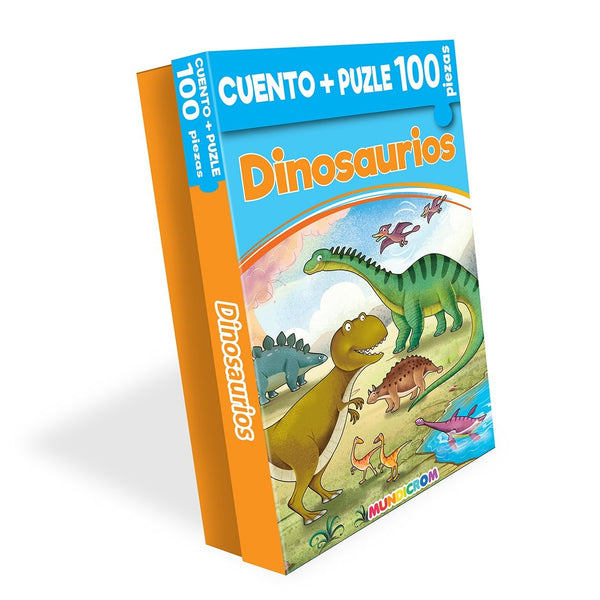 DINOSAURIOS CUENTOS + PUZZLE 100 PIEZAS