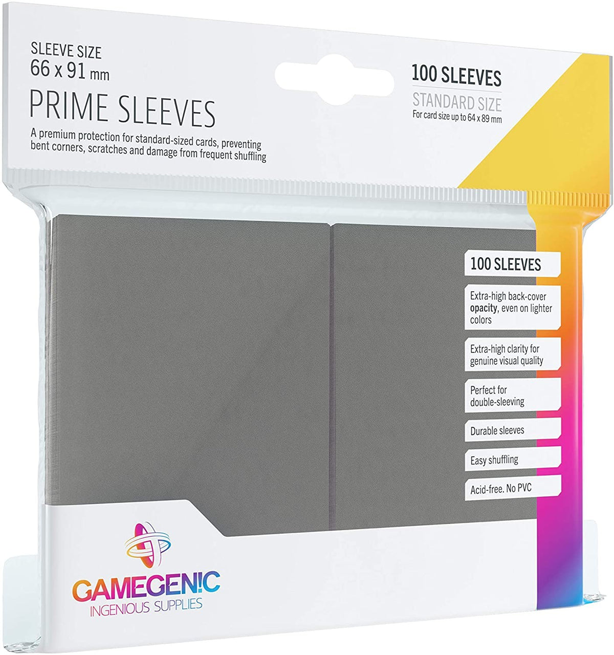 PACK PRIME SLEEVES GRAY (100) 66X91