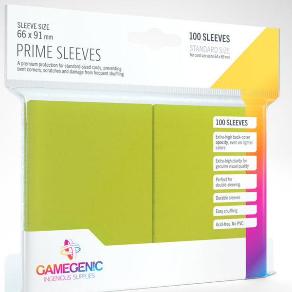 PACK PRIME SLEEVES LIME (100) 66X91