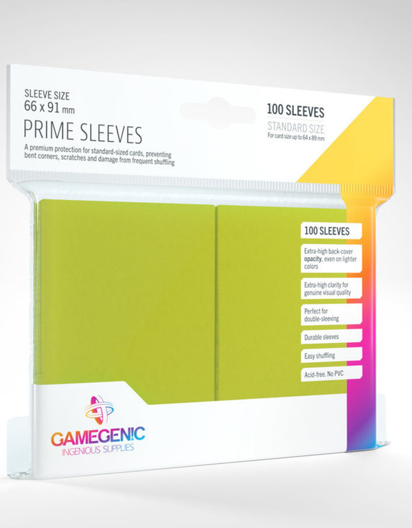 PACK PRIME SLEEVES LIME (100) 66X91