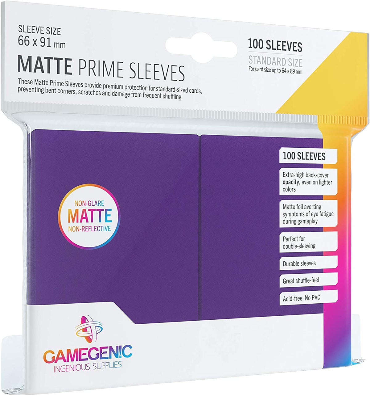 PACK PRIME SLEEVES PURPLE (100) 66X91