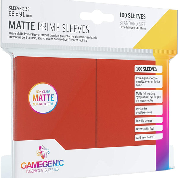PACK PRIME SLEEVES RED (100) 66X91