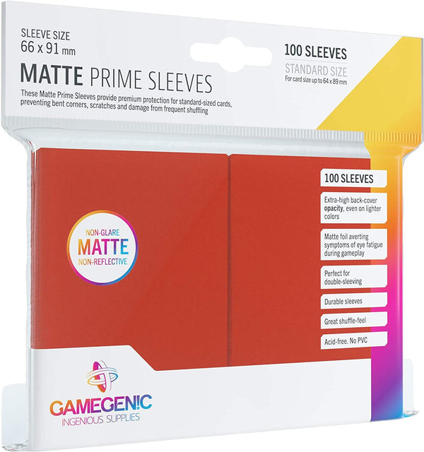 PACK PRIME SLEEVES RED (100) 66X91