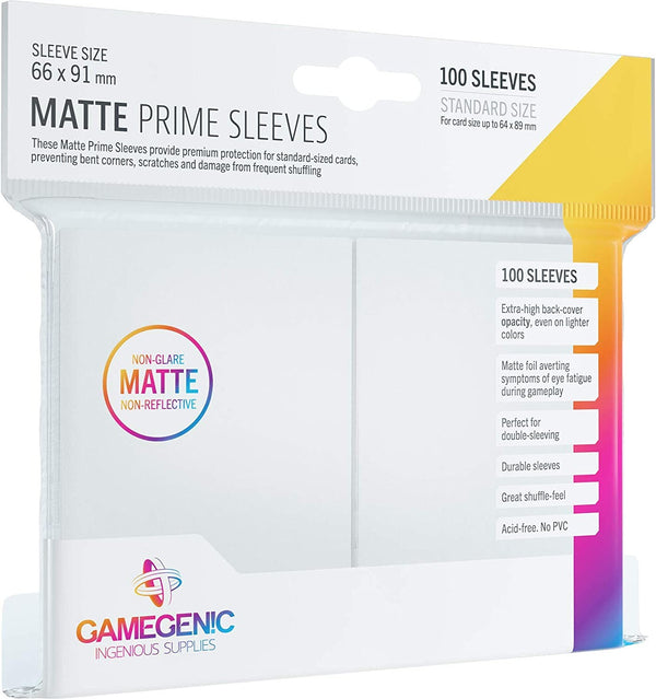 PACK PRIME SLEEVES WHITE (100) 66X91