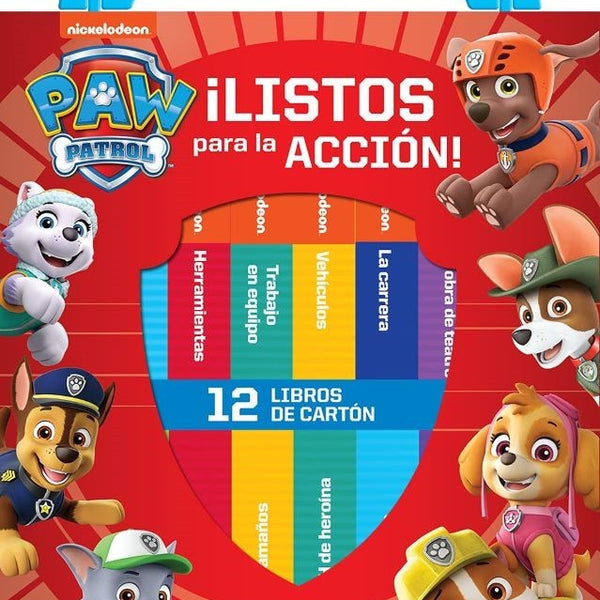 PAW PATROL  - LISTOS PARA LA ACCION 12 LIBROS DE CARTON