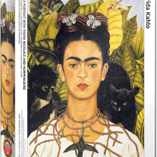 PUZZLE AUTORRETRATO CON COLLAR DE ESPINAS Y COLIBRI